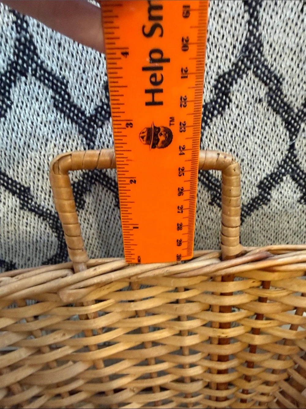 Woven Wicker Basket With Handle Natural Storage Basket Farmhouse Decor Cottage